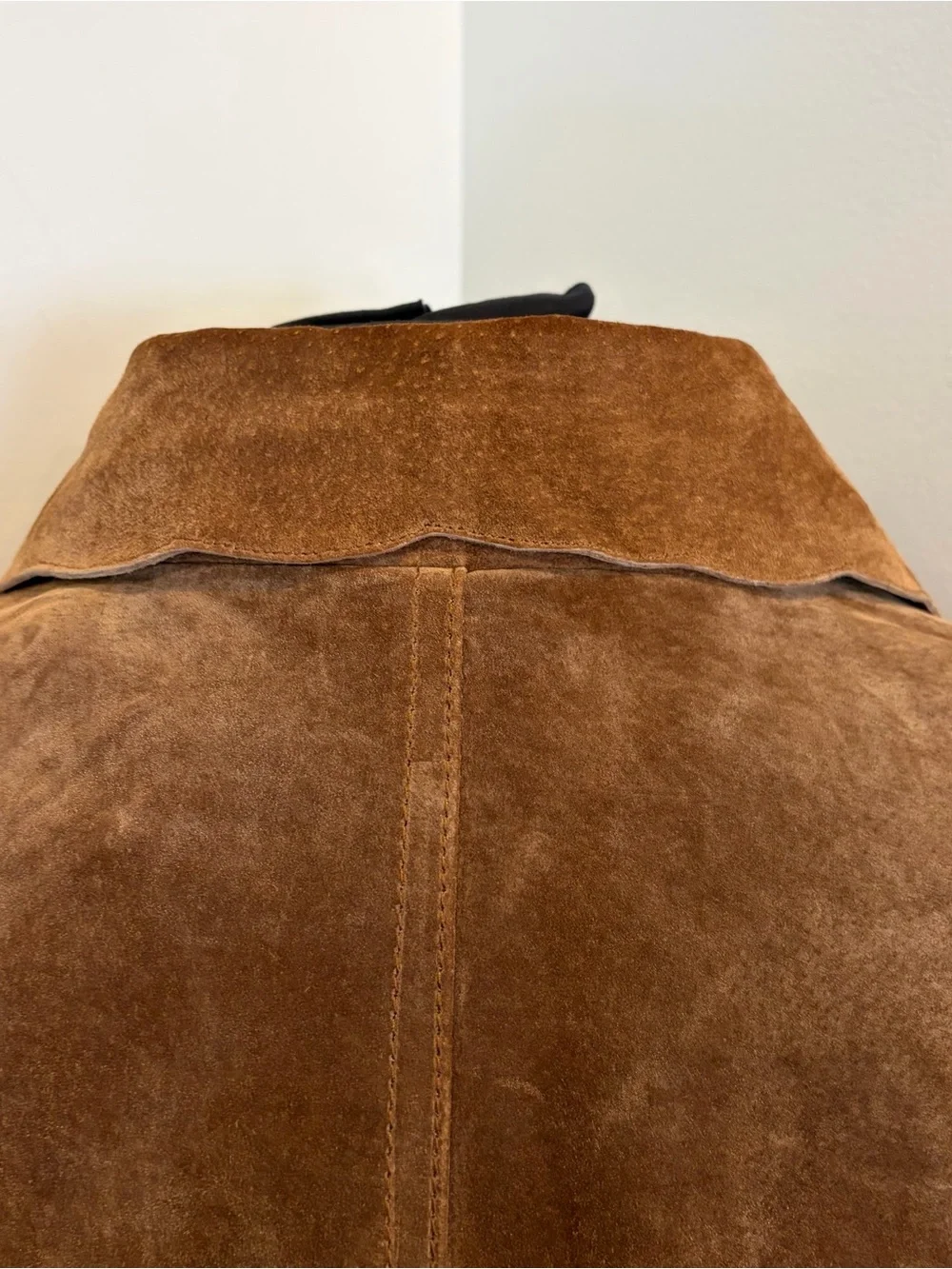 Coldwater creek cognac scallop Suede leather blazer Jacket XL Petite